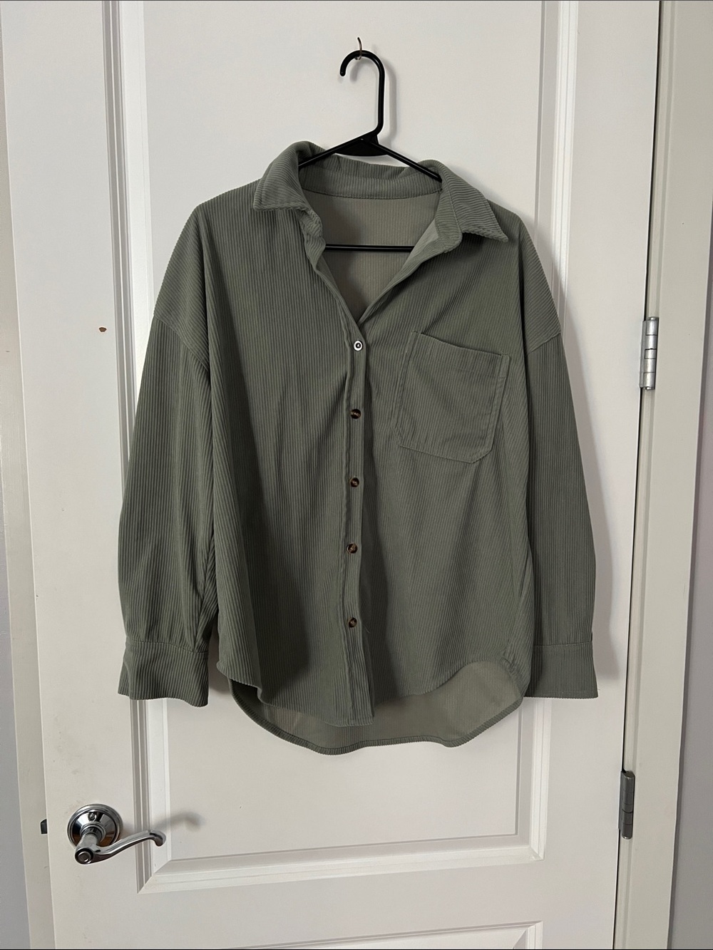 Olive Green Button-Up Shirt - Relaxed Fit